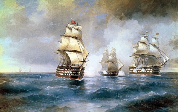 Brig Mercury attacked by two Turkish Ships by Ivan Aivazovsky